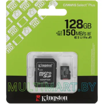 Карта памяти Kingston Canvas Select Plus microSDXC 128GB с адаптером (SDCS3/128GB)